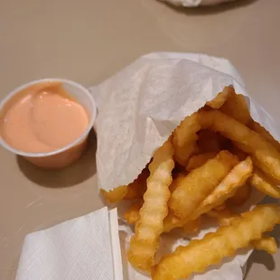 Fries with the Han&apos;s burger combo.