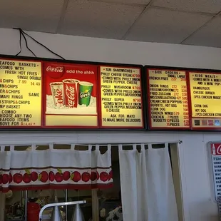 Menu as of April 21st, 2017