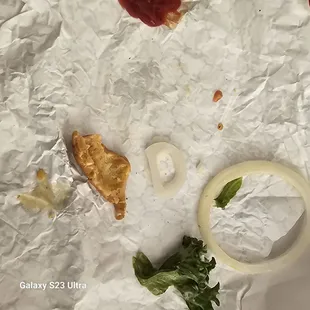 All that is left of my meal.  YELP is a no judgment zone, right??