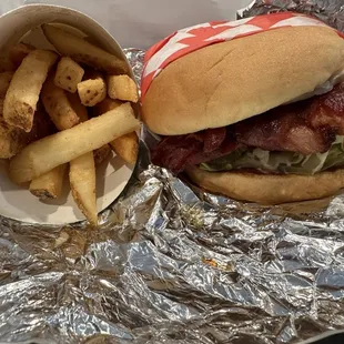 Fries with #2 Bacon Burger