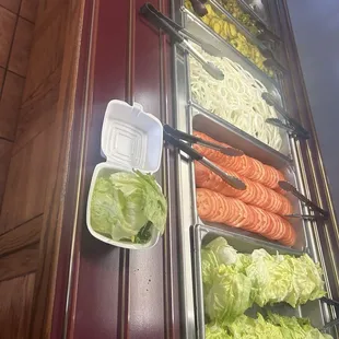 Salad bar/ burger toppings