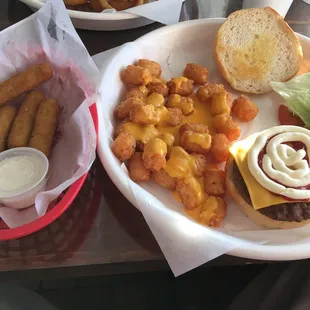 Cheese Sticks, Cheese Tots and Cheeseburger.