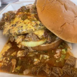 There green chili burger.. was pretty good