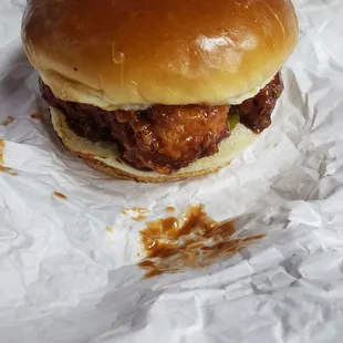 Honey bbq chicken strip sandwich