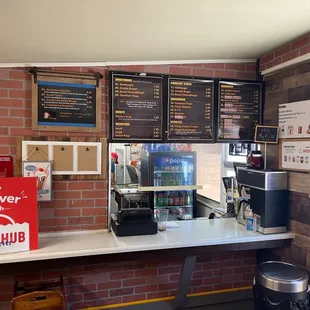 Inside burger hut