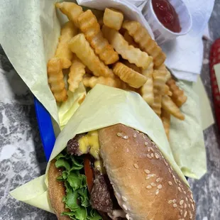 Bacon cheese burger combo