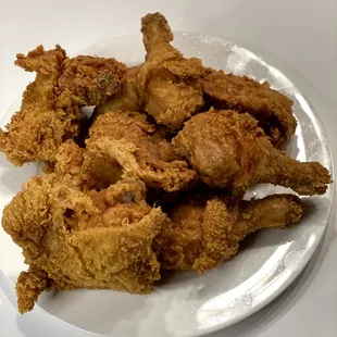 fried chicken on a white plate