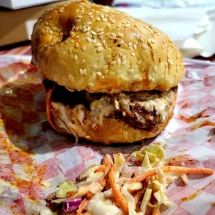 Nashville hot chicken with Cole slaw some fell out...