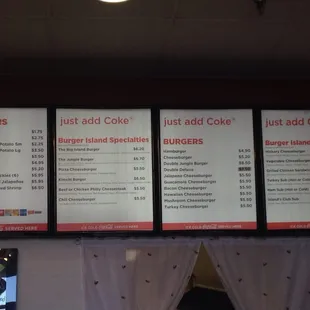Not shown is a kids menu, salads, beverage and combo menu.