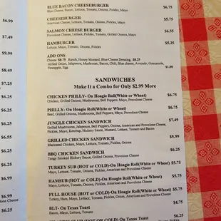 Menu side 2