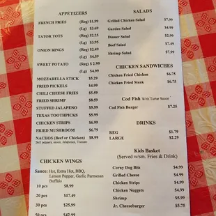 Menu everything else