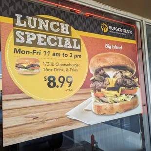 This is the sign that drew me in. My cheeseburger didn't look quite that good