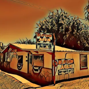 a drawing of a burger truck