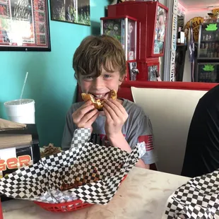 My son approved of the cheeseburger