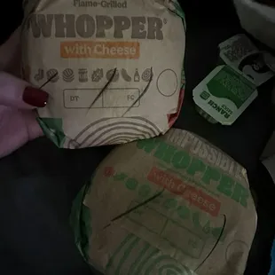 Regular Whopper and Impossible Whopper