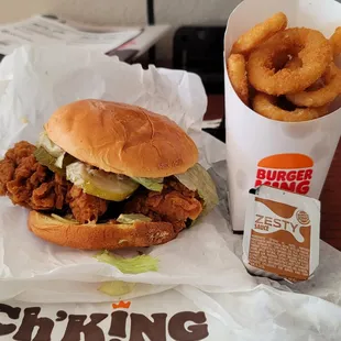 Ch'King and lg onion rings - clearly bigger than KFC and McD's