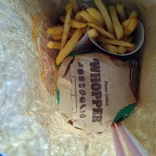 2 whoppers and 2 medium fries