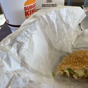 Drink and Fried Pickle Ranch Whopper