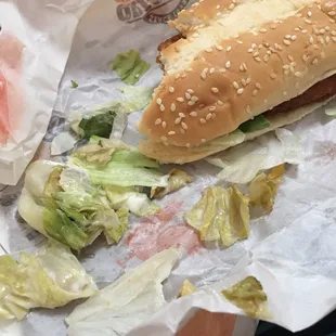 Disgusting lettuce in their food! Couldn't eat it! No lunch today!