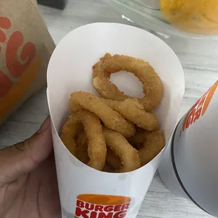 Asked for a large onion rings and this is what I got.