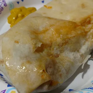 Eggnormous burrito. Sopping with something ... Yucch!