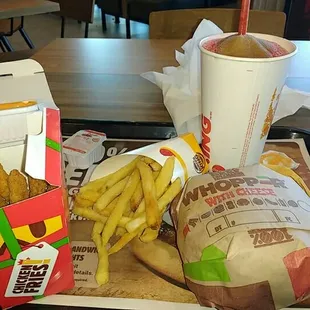 Whopper meal and chicken fries