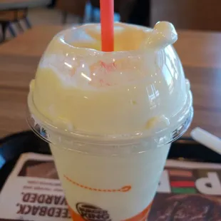 Frosted frozen Fanta lemonade
