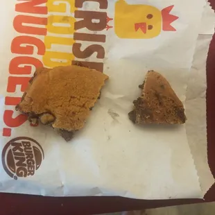 Rock hard burnt cookie