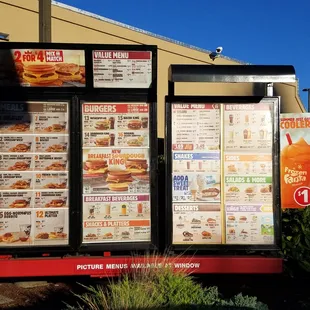 Drive-thru menu board.