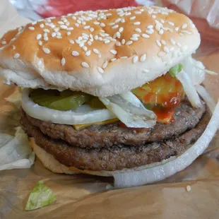 The Double Whopper with extra onions &amp; pickle I did order, which actually really kinda hit the spot.