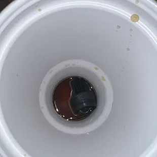 the inside of a white bowl