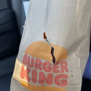 My order shoved into a small bag that the employee ripped