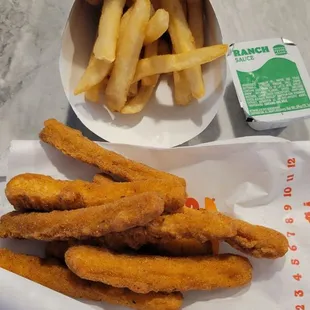 Chicken fries, and a large fry?