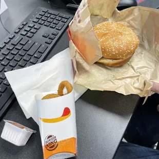 Whopper and onion rings