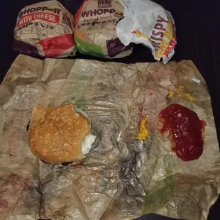 Double Whopper, 2 Whooper, and Chicken nuggets