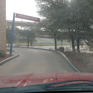 Very narrow drive drive thru lane