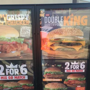 guess what? the Double King sandwich is NOT part of the 2 for 6 deal, yet the whole sign says 2 for 6 and the Crispy Chicken IS part of it.