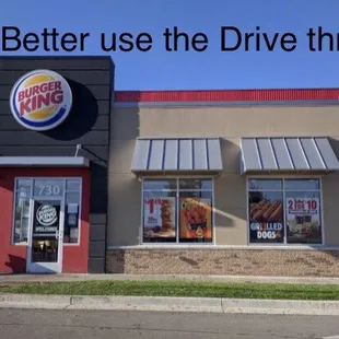 the front of a fast food restaurant