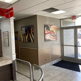 the entrance to the restaurant