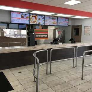 the counter and seating area