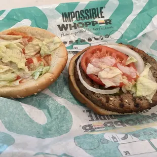 Impossible Whopper with No Mayo as ordered. Fresh veggies too. Yum.
