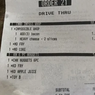 The receipt.
