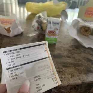 this is our food and what we ordered as you can see we did not receive or burger.