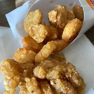 Disgusting! These are the dried, hard, fused together potatoes.