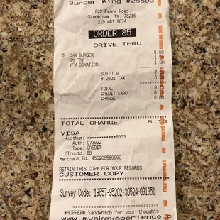 8:55pm at Burger King got my money back headed to McDonald's