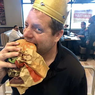 He thinks he's the King today...