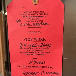 Restaurant is temporarily closed.