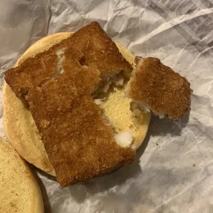 Old dry fish sandwich