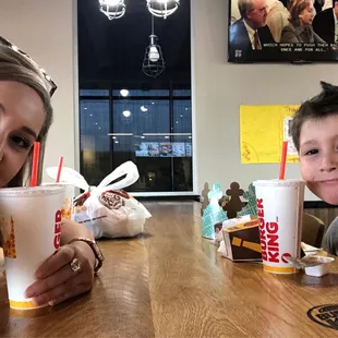 My son and I enjoying our visit to Burger King in Spring Branch