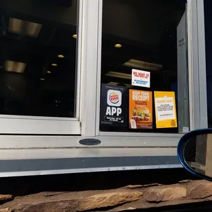 the window of a fast food restaurant